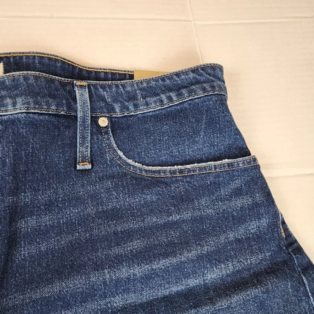 Madewell sz 36 High Rise Denim Shorts Curvy Blue Raw Hems